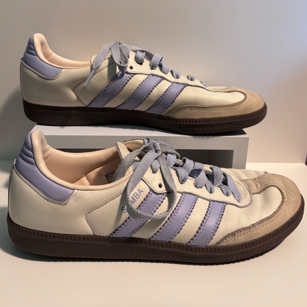Adidas Samba OG 8w - Cream and Lavender.